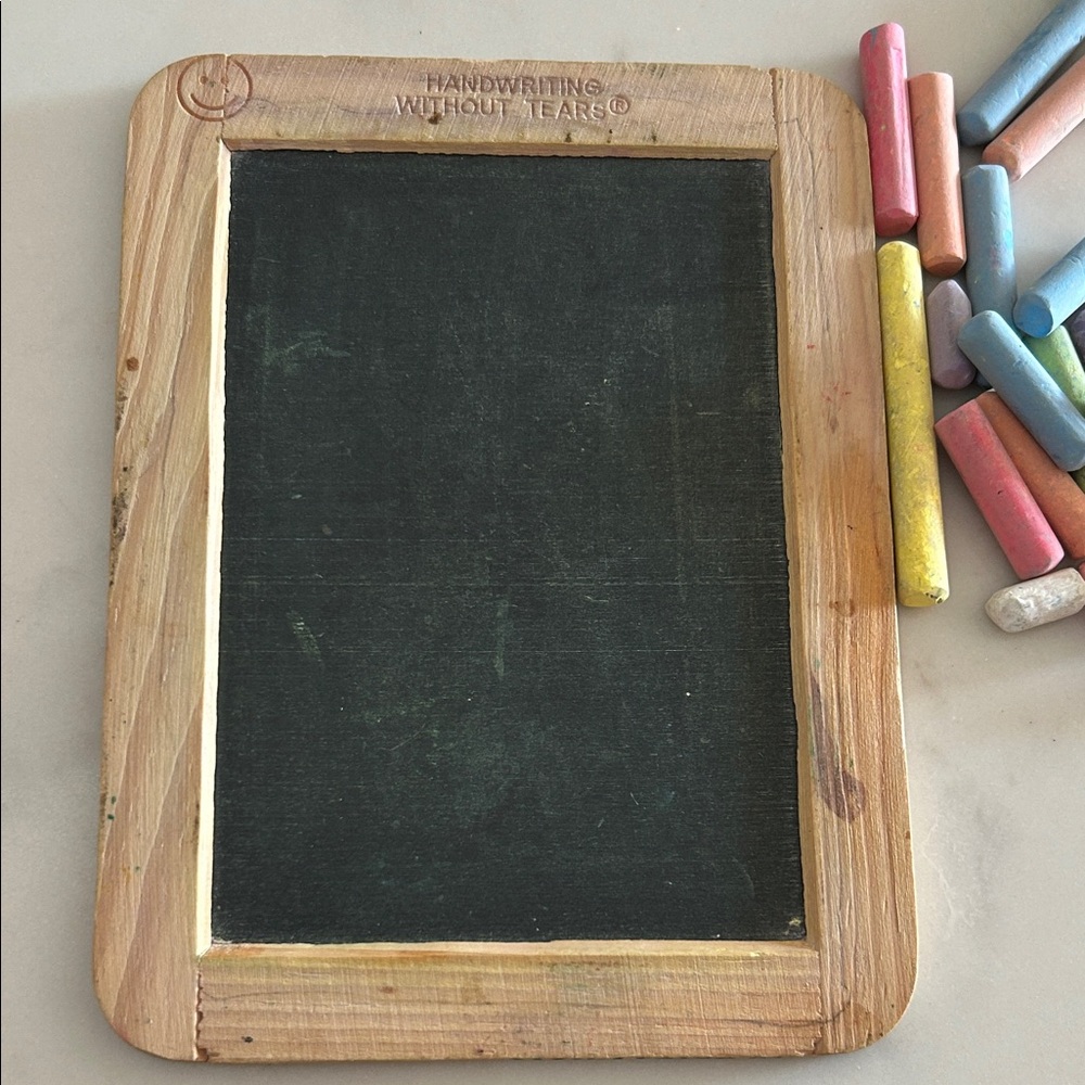Wooden Chalkboard Slate - Black Chalk Surface w chalk